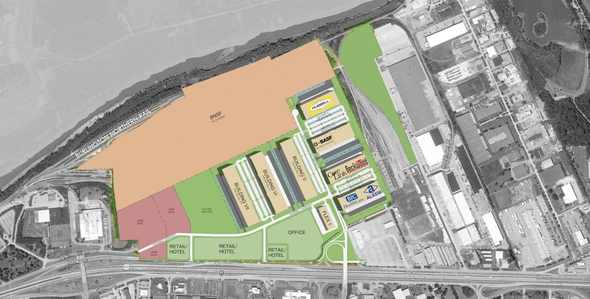 Aerial view site plan for Fenton Logistics Park
