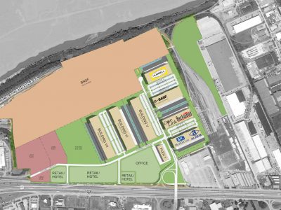 Aerial view site plan for Fenton Logistics Park