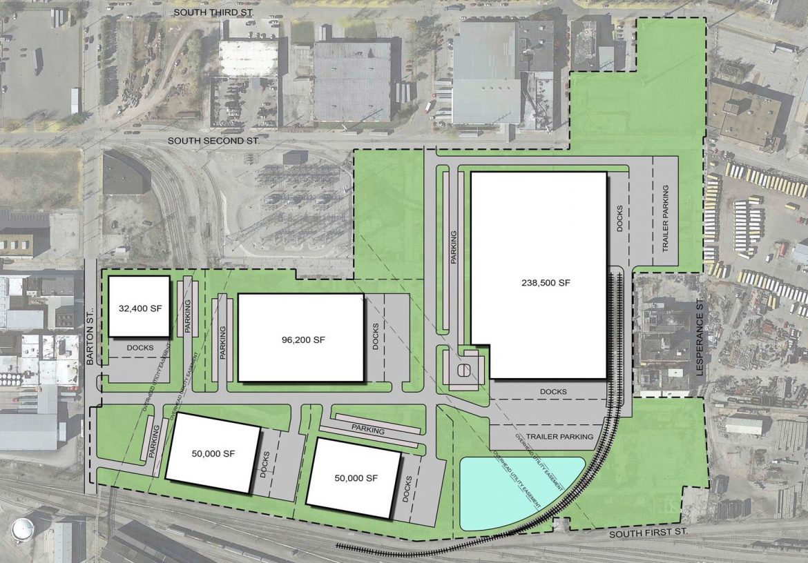 Aerial view map of Soulard Business Park