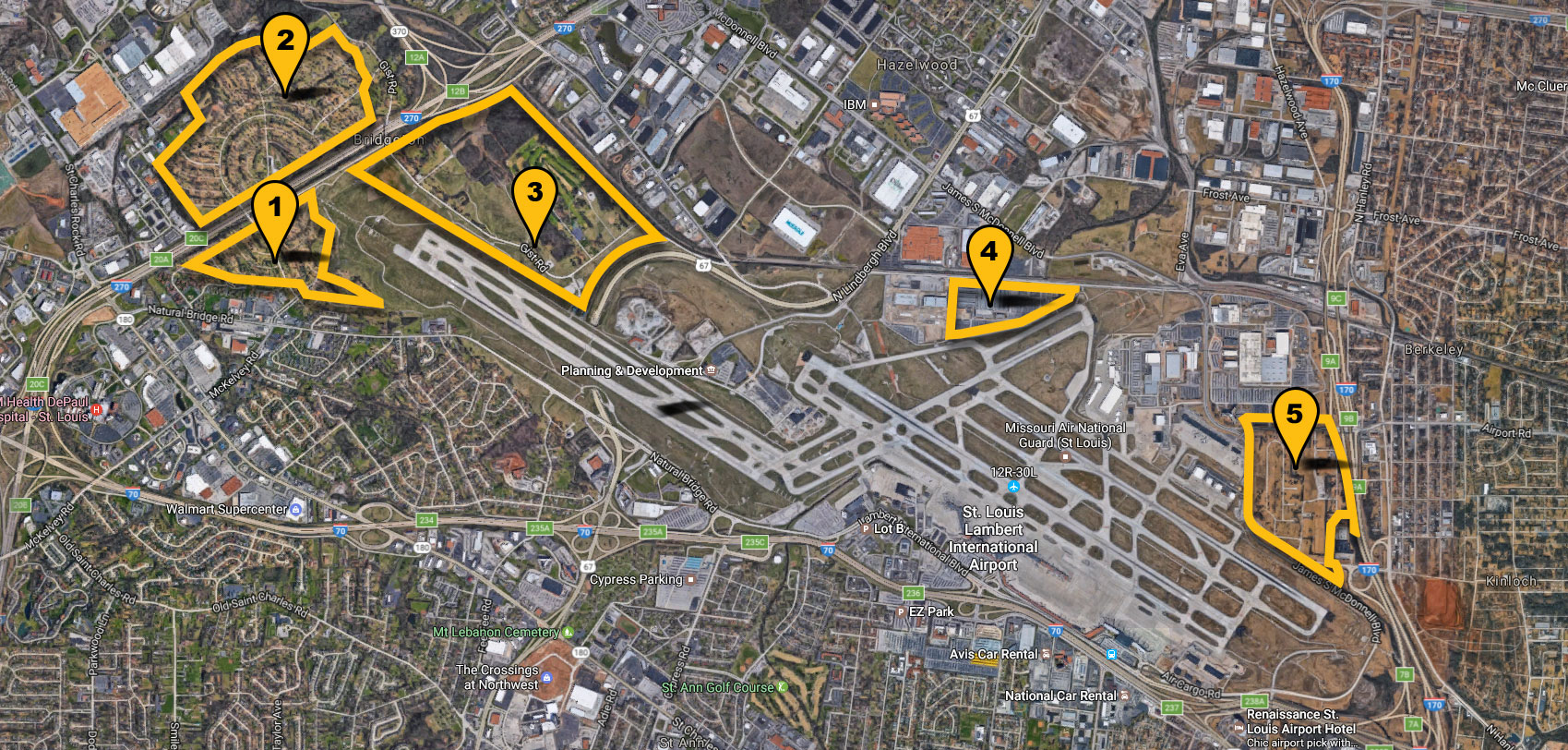 St Louis Airport Map St. Louis Lambert International Airport Sites - St. Louis Regional Freightway
