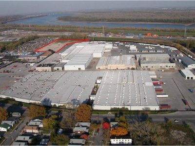 8000 Hall Outside Aerial Showing Storage