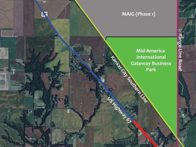 Aerial map showing Mid America International Gateway location.