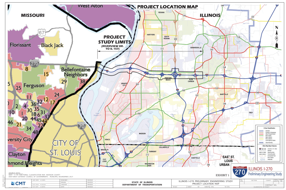 I-270 Preliminary Engineering Study Map
