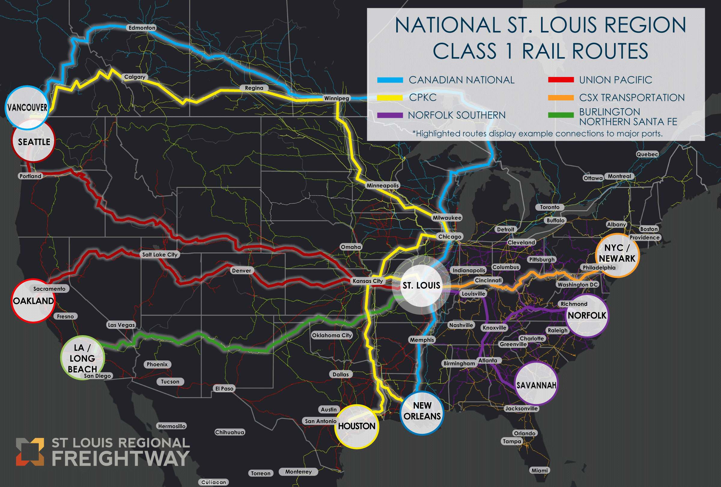 Six Class I Railroads St Louis Regional Freightway