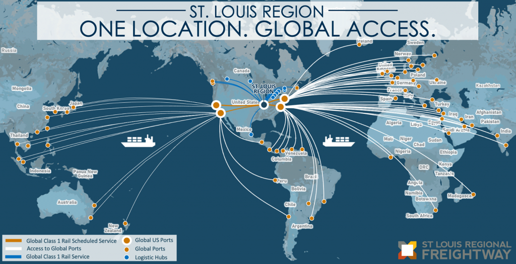 St. Louis Region One Location. Global Access. map