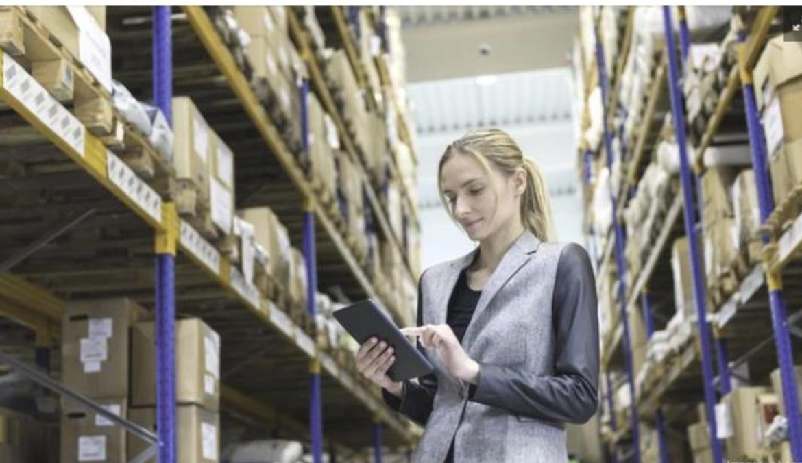 Woman working in a warehouse