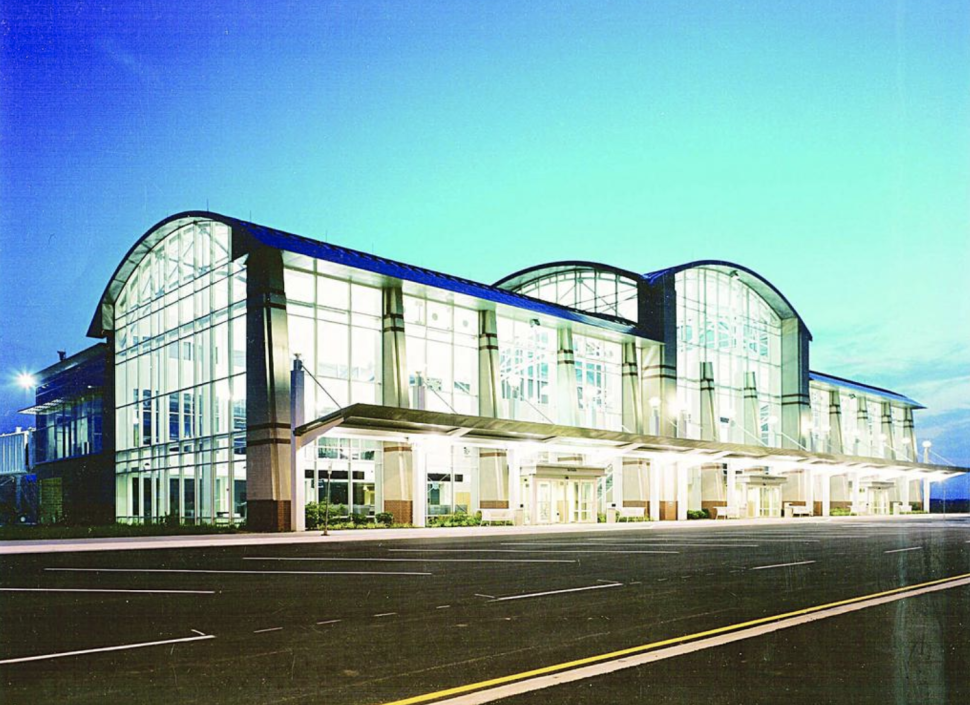 The passenger terminal at MidAmerica St. Louis Airport in St. Clair County, Illinois.