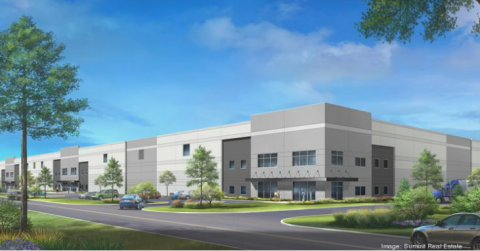 A rendering of the new warehouse set to be built in St. Louis County.