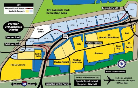 Map of Premier 370 Business District in St. Peters