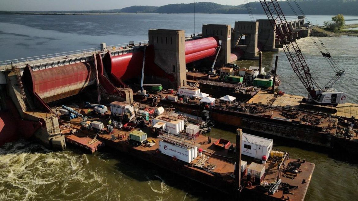 Alberici Constructors performed major repairs and upgrades to Lock and Dam No. 25 on the Mississippi River in Winfield, Mo. in 2020. The St. Louis-based company is anticipating taking on more public works projects throughout North America, based on President Joe Biden's infrastructure bill.