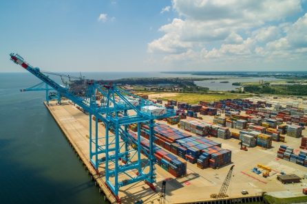 Drone shot of APM Terminals' Mobile, Alabama location