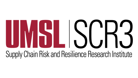 Logo for UMSL's the Supply Chain Risk and Resilience Research (SCR3)