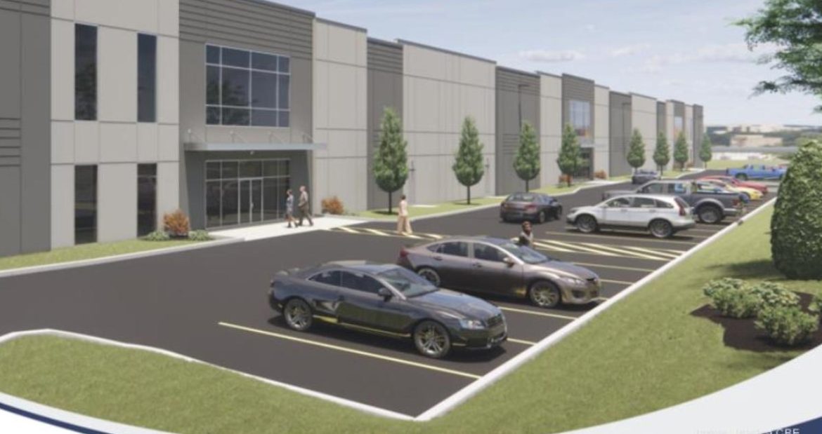 A new $8 million warehouse development in Bridgeton, seen above in a rendering, will replace two hotels that were demolished last year.