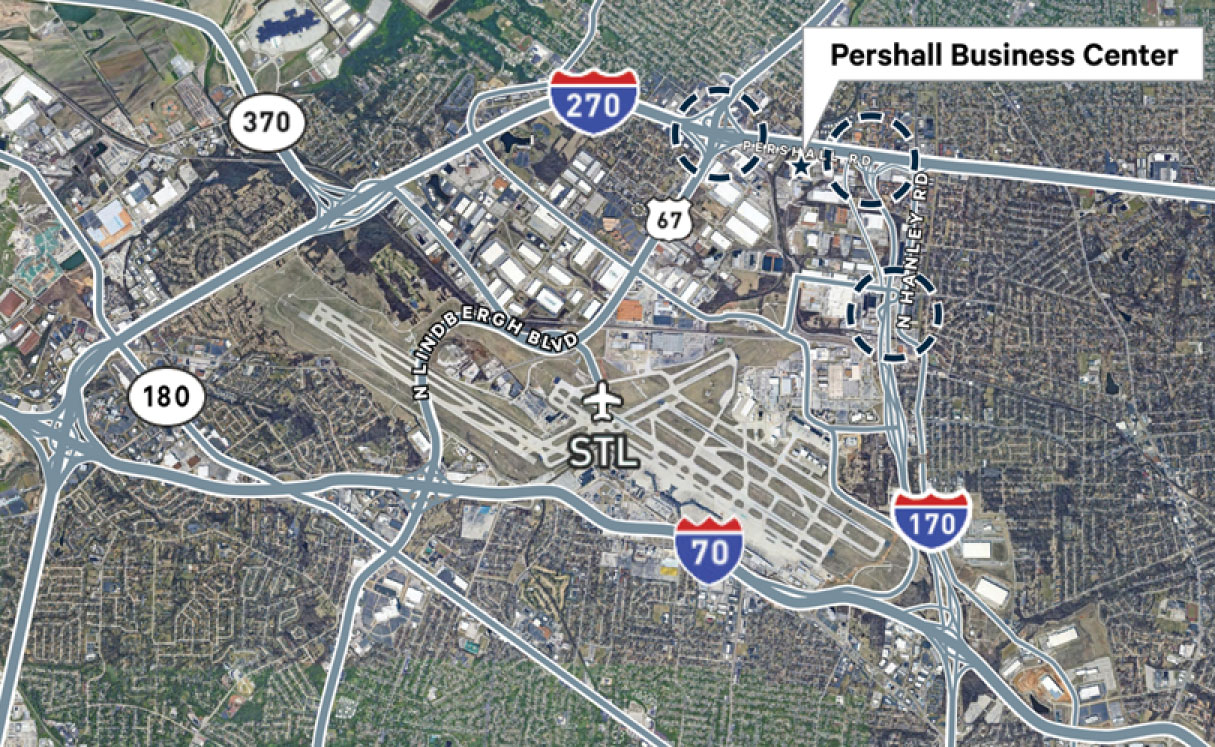 Aerial Map view of Pershall Business Center property site