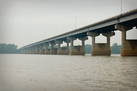 Chain of Rocks Bridge over Mississippi River