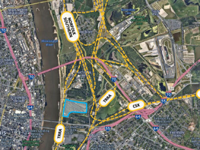 Satellite map outlining location of Wiggins Industrial Lead site