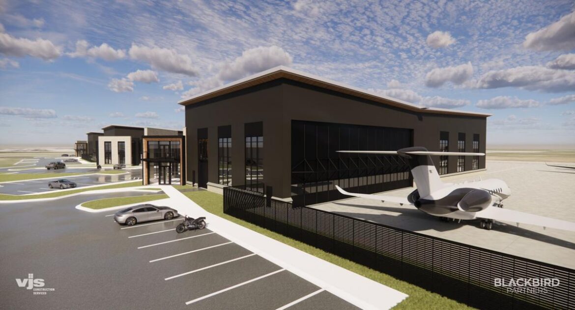 Rendering of hangars from Blackbrid Partners